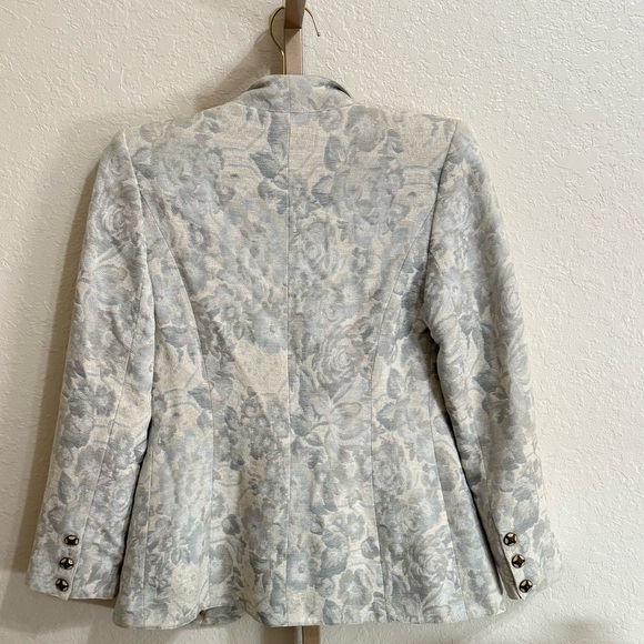 Emanuel Ungaro Parallèle Paris Floral Linen Blend Blazer (Size 8) Made in Italy - Picture 6 of 9
